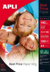 APLI Fotópapír, tintasugaras, A4, 140 g, fényes, APLI "Best Price" APLI Fotópapír, tintasugaras, A4, 140 g, fényes, APLI "Best Price"