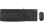   LOGITECH Egér- és billentyűzet készlet, vezetékes, USB, LOGITECH "MK120", fekete