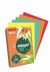 REY Másolópapír, színes, A4, 80 g, 5x100 lap, REY "Adagio", intenzív mix