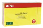 APLI Öntapadó jegyzettömb, 125x75 mm, 400 lap, APLI "Funny", neon APLI Öntapadó jegyzettömb, 125x75 mm, 400 lap, APLI "Funny", neon
