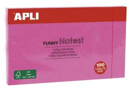 APLI Öntapadó jegyzettömb, 125x75 mm, 100 lap, APLI "Funny", pink APLI Öntapadó jegyzettömb, 125x75 mm, 100 lap, APLI "Funny", pink