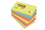   3M POSTIT Öntapadó jegyzettömb, 76x127 mm, 6x100 lap, 3M POSTIT "Energetic", vegyes színek