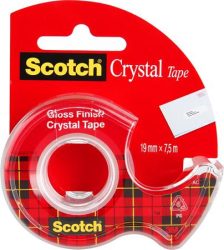 3M SCOTCH Ragasztószalag, adagolón, kézi, 19 mm x 7,5 m, 3M SCOTCH "Crystal"