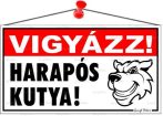 . Információs tábla, 22,5x12,5 cm, "Vigyázz! Harapós kutya!" . Információs tábla, 22,5x12,5 cm, "Vigyázz! Harapós kutya!"
