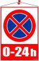   . Információs tábla, 35x25 cm, 0-24h megállni tilos piktogram