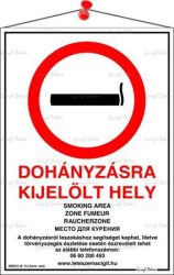 . Információs tábla, 21x31 cm, többnyelvű, "Dohányzásra kijelölt hely" . Információs tábla, 21x31 cm, többnyelvű, "Dohányzásra kijelölt hely"