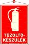   . Információs tábla, 12,5x17,5 cm, fluoreszkáló, utánvilágítós, "Tűzoltókészülék"