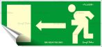 . Információs matrica, 25x11,5 cm, fluoreszkáló, utánvilágítós, "Menekülési irány balra" . Információs matrica, 25x11,5 cm, fluoreszkáló, utánvilágítós, "Menekülési irány balra"