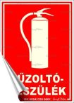  . Információs matrica, 12,5x17,5 cm, fluoreszkáló, utánvilágítós, "Tűzoltókészülék"