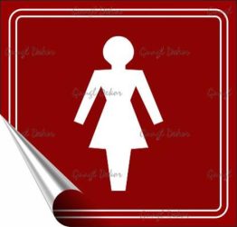 . Információs matrica, 8,7x8,3 cm, toalett, női szimbólum, burgundi vörös/fehér . Információs matrica, 8,7x8,3 cm, toalett, női szimbólum, burgundi vörös/fehér