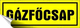 . Információs matrica, 14x5 cm, "Gázfőcsap" . Információs matrica, 14x5 cm, "Gázfőcsap"
