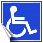 . Információs matrica, 10x10 cm, rokkant piktogram . Információs matrica, 10x10 cm, rokkant piktogram