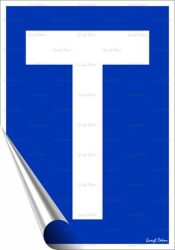 . Információs matrica, 25x17,5 cm, tanuló vezető T betű, kék . Információs matrica, 25x17,5 cm, tanuló vezető T betű, kék