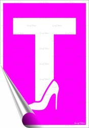 . Információs matrica, 25x17,5 cm, tanuló vezető T betű, női, pink . Információs matrica, 25x17,5 cm, tanuló vezető T betű, női, pink