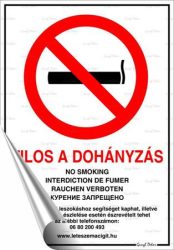 . Információs matrica, 21x30 cm, "Tilos a dohányzás!" . Információs matrica, 21x30 cm, "Tilos a dohányzás!"