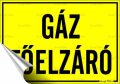   . Információs matrica, 11,6x16,6 cm, "Gáz főelzáró"
