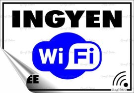. Információs matrica, 11,6x16,6 cm, "Ingyen Wifi" . Információs matrica, 11,6x16,6 cm, "Ingyen Wifi"