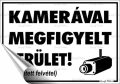   . Információs matrica, 11,6x16,6 cm, "Kamerával megfigyelt terület"