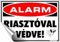   . Információs matrica, 11,6x16,6 cm, "Riasztóval védve"