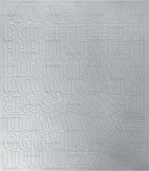 . Öntapadós matrica, 2 cm-es, betűlap, fehér