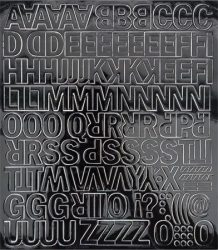 . Öntapadós matrica, 2 cm-es, betűlap, fekete . Öntapadós matrica, 2 cm-es, betűlap, fekete