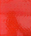 . Öntapadós matrica, 2 cm-es, számlap, piros . Öntapadós matrica, 2 cm-es, számlap, piros