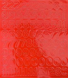 . Öntapadós matrica, 2 cm-es, számlap, piros . Öntapadós matrica, 2 cm-es, számlap, piros