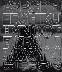 . Öntapadós matrica, 3 cm-es, betűlap, fekete . Öntapadós matrica, 3 cm-es, betűlap, fekete