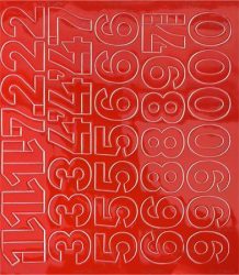 . Öntapadós matrica, 3 cm-es, számlap, piros . Öntapadós matrica, 3 cm-es, számlap, piros