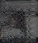 . Öntapadós matrica, 3 cm-es, számlap, fekete . Öntapadós matrica, 3 cm-es, számlap, fekete