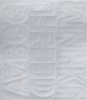 . Öntapadós matrica, 5 cm-es, betűlap, ABC első fele, fehér . Öntapadós matrica, 5 cm-es, betűlap, ABC első fele, fehér