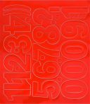 . Öntapadós matrica, 5 cm-es, számlap, piros . Öntapadós matrica, 5 cm-es, számlap, piros