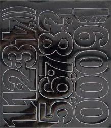 . Öntapadós matrica, 5 cm-es, számlap, fekete