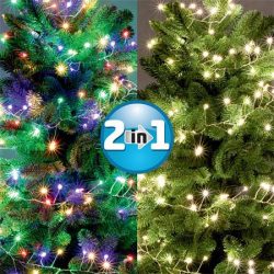 HOME Fényfüzér, kül- és beltéri, 600 db microLED, színes/melegfehér, 9 m, HOME HOME Fényfüzér, kül- és beltéri, 600 db microLED, színes/melegfehér, 9 m, HOME