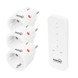 HOME Dugalj szett, 3 aljzat, távirányítóval, 2300 W, HOME, fehér HOME Dugalj szett, 3 aljzat, távirányítóval, 2300 W, HOME, fehér