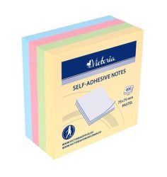 VICTORIA OFFICE Öntapadó jegyzettömb, 75x75 mm, 400 lap, VICTORIA OFFICE, pasztell VICTORIA OFFICE Öntapadó jegyzettömb, 75x75 mm, 400 lap, VICTORIA OFFICE, pasztell