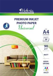 VICTORIA PAPER Fotópapír, tintasugaras, A4, 90 g, matt, VICTORIA PAPER "Universal"