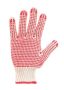   . Védőkesztyű, kötött, csúszásgátló pöttyökkel, 7 méret, fehér/piros