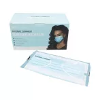   . Papírmaszk, egyesével csomagolt, háromrétegű, gumis, 50 db, kék