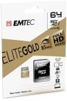 EMTEC Memóriakártya, microSDXC, 64GB, UHS-I/U1, 85/20 MB/s, adapter, EMTEC "Elite Gold" EMTEC Memóriakártya, microSDXC, 64GB, UHS-I/U1, 85/20 MB/s, adapter, EMTEC "Elite Gold"