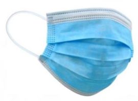 . Papírmaszk, háromrétegű, gumis, kék . Papírmaszk, háromrétegű, gumis, kék