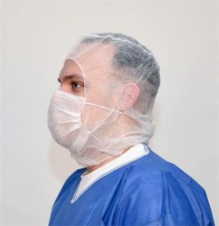 . Kámzsa, szájmaszkkal, 2 rétegű, fehér . Kámzsa, szájmaszkkal, 2 rétegű, fehér