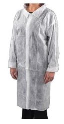 . Látogató köpeny, egyszer használatos, tépőzáras, polipropilén, 20g, L méret, fehér . Látogató köpeny, egyszer használatos, tépőzáras, polipropilén, 20g, L méret, fehér