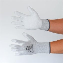 . Védőkesztyű, karbonszálas, PU tenyerén mártott, XL méret, fehér-szürke . Védőkesztyű, karbonszálas, PU tenyerén mártott, XL méret, fehér-szürke