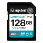   KINGSTON Memóriakártya, SDXC, 128GB, C10/UHS-I/U3/V30, Gen4,KINGSTON "Canvas Go! Plus"