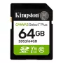   KINGSTON Memóriakártya, SDXC, 64GB, C10/UHS-I/U1/V10, Gen3, KINGSTON "Canvas Select Plus"