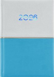 DAYLINER Naptár, tervező, A5, napi, DAYLINER "Contrast", fehér-világoskék DAYLINER Naptár, tervező, A5, napi, DAYLINER "Contrast", fehér-világoskék