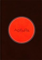 DAYLINER Naptár, tervező, A5, napi, DAYLINER "Central", barna-narancs