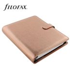 FILOFAX Kalendárium, gyűrűs, betétlapokkal, A5 méret, FILOFAX, "Saffiano Metallic", rózsaarany FILOFAX Kalendárium, gyűrűs, betétlapokkal, A5 méret, FILOFAX, "Saffiano Metallic", rózsaarany