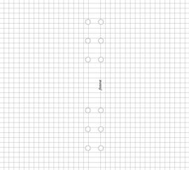 FILOFAX Kalendárium betét, jegyzetlap, personal méret, kockás, FILOFAX, fehér